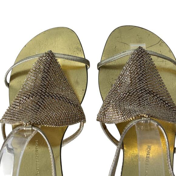 Giuseppe Zanotti Spipiott Flat Sandal Swarovski Crystal Gold Size 8.5 (38.5) - Picture 4 of 9